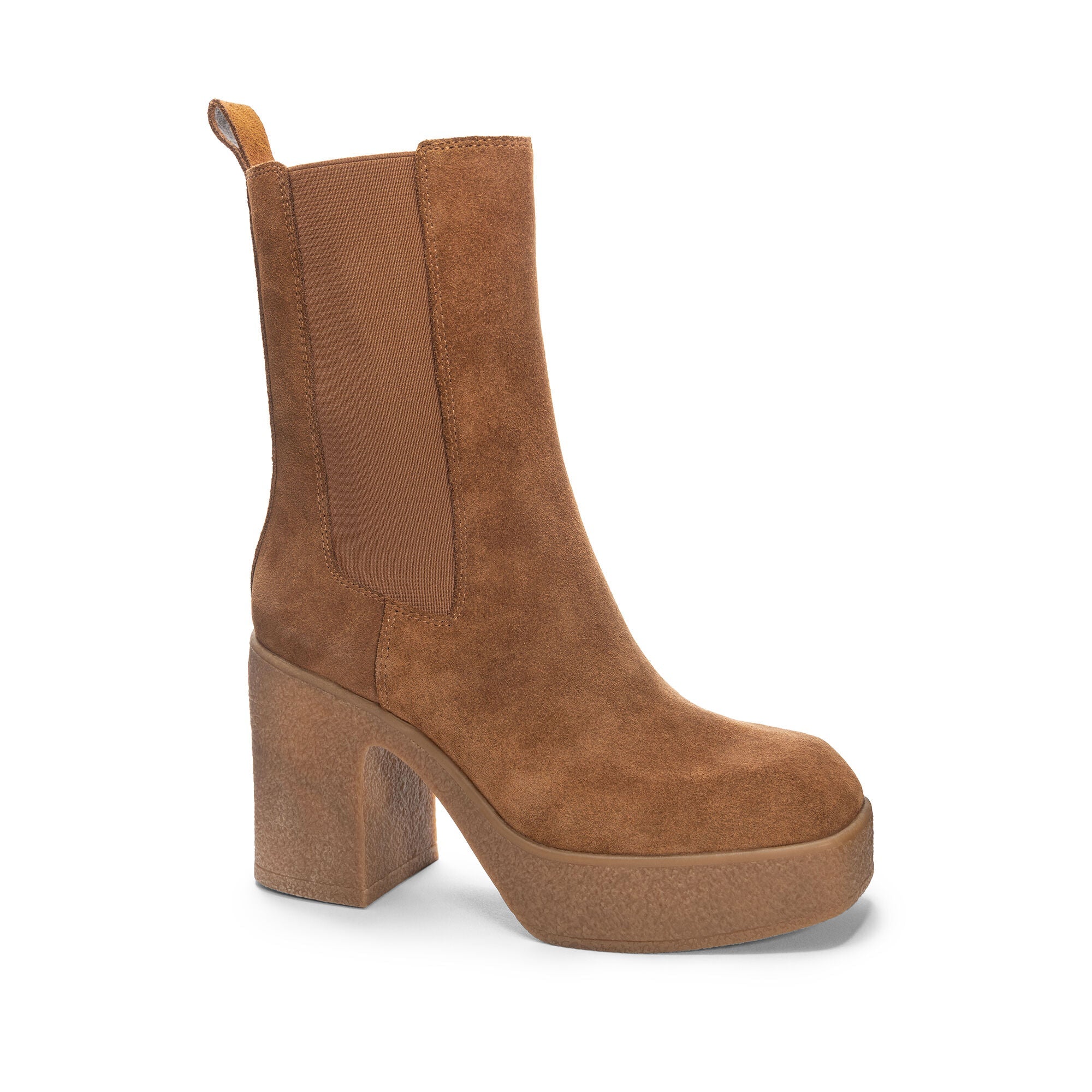 Brown suede platform boots best sale