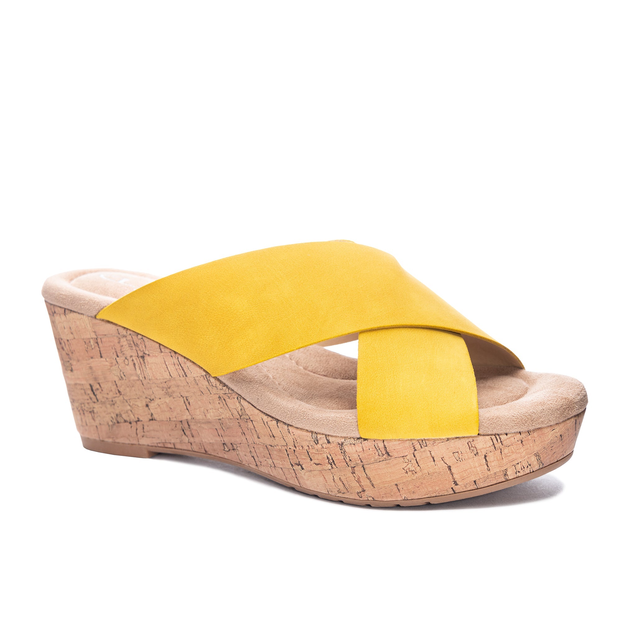 Mustard yellow wedge sandals hotsell