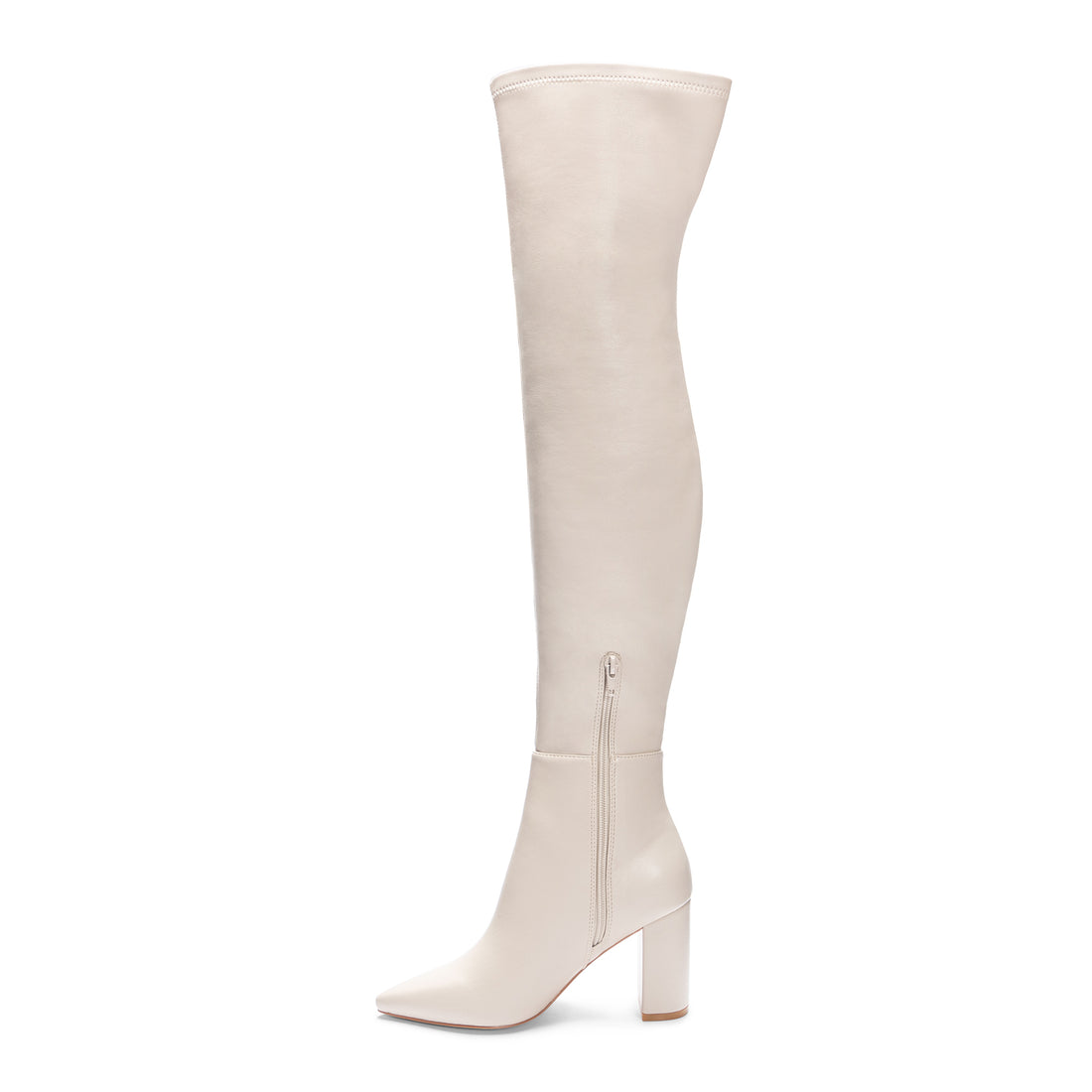 Cream knee boots hotsell