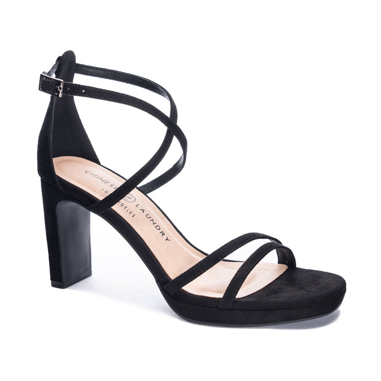 Chinese laundry hot sale black strappy heels