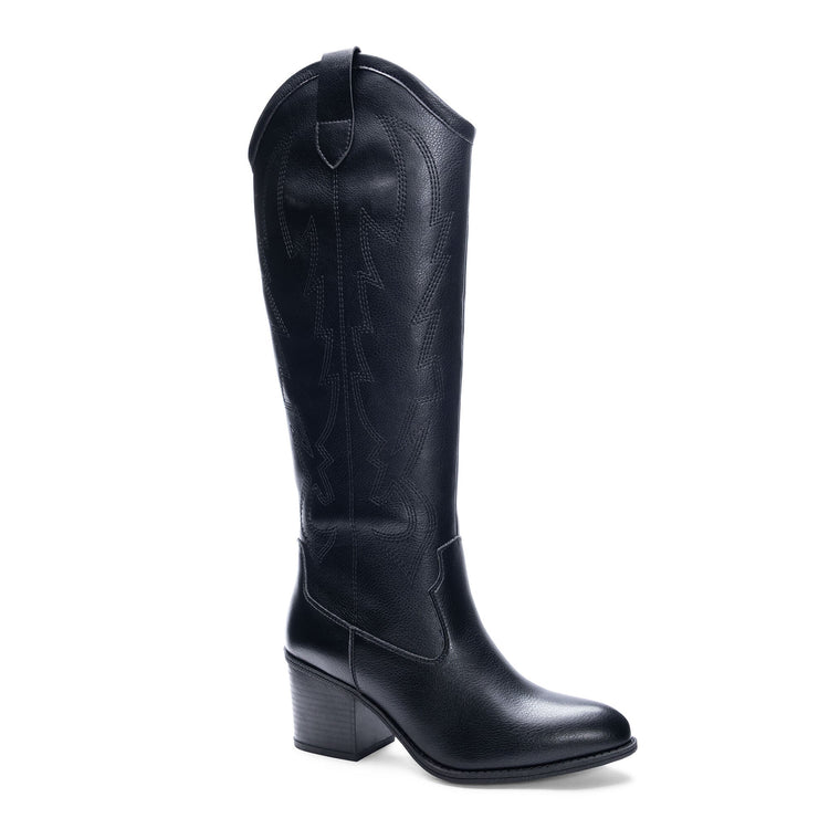 Chinese laundry black hot sale knee high boots