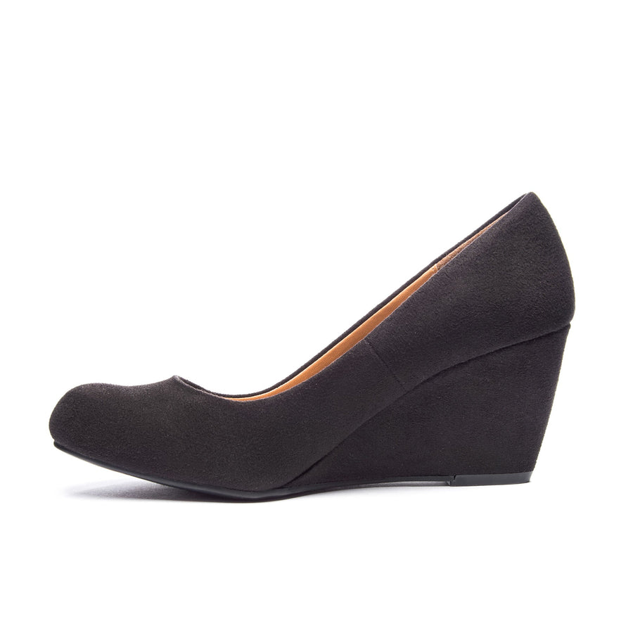 Chinese Laundry Nima Wide Super Suede Wedge Pumps