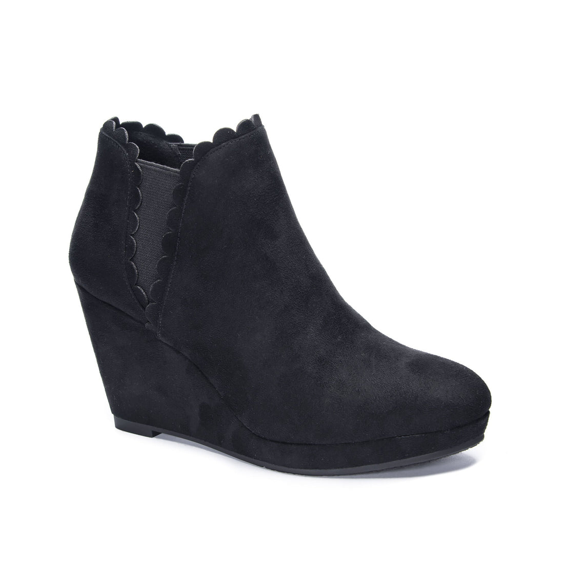 Black suede wedge bootie hotsell