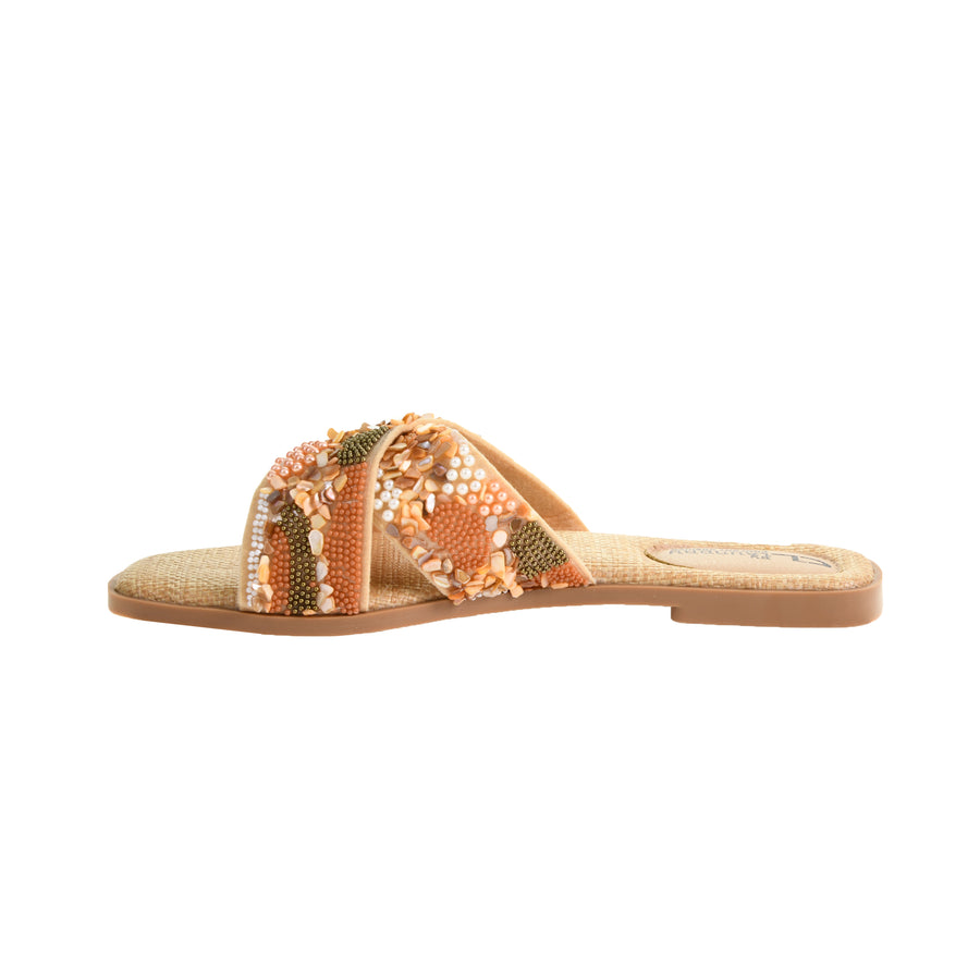 Long Beach Beaded Slide Sandal