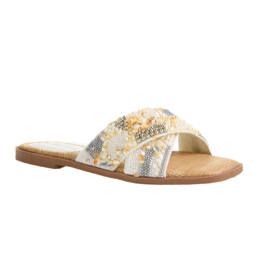 Long Beach Beaded Slide Sandal