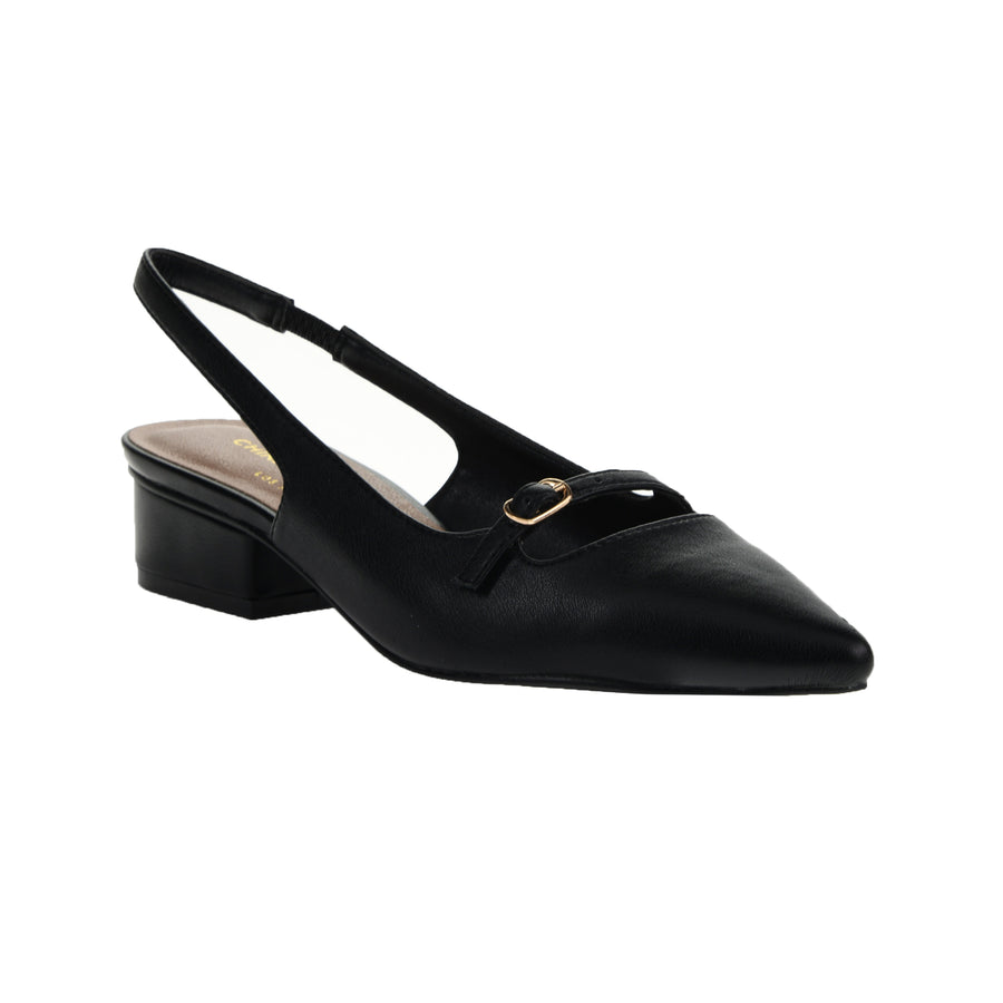 Maude Pointed Toe Slingback Low Heel